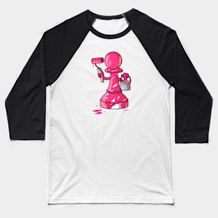 Be Different // Chess Pawn with Pink Paint Baseball T-Shirt
